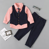 Baby Boy Bow Tie Vest Formal 3 Pcs Suits