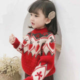 Kid Baby Girl Jacquard Christmas Treasure Thickening Sweater