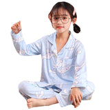 Kid Girl Spring Autumn Cute Cartoon Sweet Loose Thin Pajamas