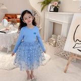 Kid Baby Girls Fall Long Sleeve Frozen Christmas Dress 1-10T