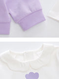 Kid Baby Girls Purple Flower Spring Foreign Fashion 2 Pcs Set