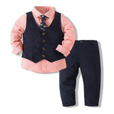 Baby Boy Bow Tie Vest Formal 3 Pcs Suits