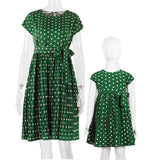 Family Matching Mother Daughter Long Wave Point Holiday Elegant Dresses