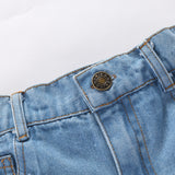 Kid Baby Girl Summer Short Sleeve 2pcs/ Set Multi Color Short Jeans 2 Pcs Sets