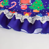 Kid Girl Long-sleeved Christmas Printed Flared Sleeves Flower Dress