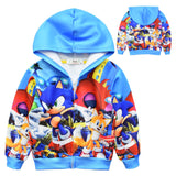 Kid  Hooded Jacket Hedgehog Sonic Sonic Zipper Coats