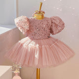 Kid Baby Girl Birthday Sequin Ball Banquet Pompous Princess Dresses