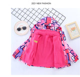 Kid Girl Jacket 3 In 1 Detachable Overcoat Trench Coat Jacket