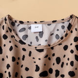 Family Matching Mother-daughter Leopard Print Short Sleeve Flounces Dresses