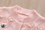 Kid Girl Korean Sweet Handmade Embroidered Sweater 2 Pcs Sets