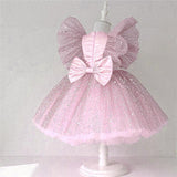 Kid Baby Girl Princess Star Mesh Pompous Birthday Show Dress