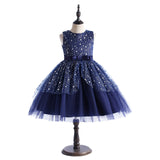 Kid Girl Princess Star Gauze Pompous Piano Sleeveless Fairy Dresses