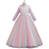 Kid Spring Autumn Long Sleeve Evening Princess Dress