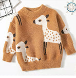 Kid Baby Boy Girl Fall Winter Mink Wool Fawn Pullover Sweater