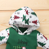 Baby Girl Christmas Hooded Long-sleeved Climbing Rompers