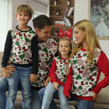 Family Matching Parent-child Hoodie Christmas Print Round Neck Shirts