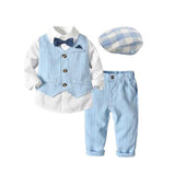 Gentleman Suit Baby Boy Set Formal Striped 3 Pcs