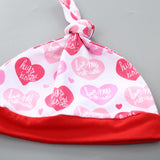 Baby Girl Valentine's Day Spring Infants Letter Long Sleeve Harding Heart 3 Pcs Sets