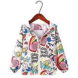 Kid Baby Girls Full Print Jacket Zip-up Spring Coats