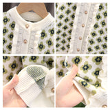 Baby Girl Cardigan Knit Flower Sweater