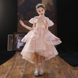 Kid Girl Catwalk Princess Flower Puffy Host Piano Dresses