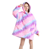 Kid Girl Cloak Blanket Lamb Fleece Solid Color Lazy Blanket Pajamas