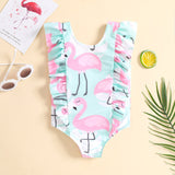 Kid Girls Summer Beach Wind One-piece Swimsuits