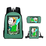 School Students Backpack Cartoon Dream Smp Dreamwastaken Schoolbag 3 Packs