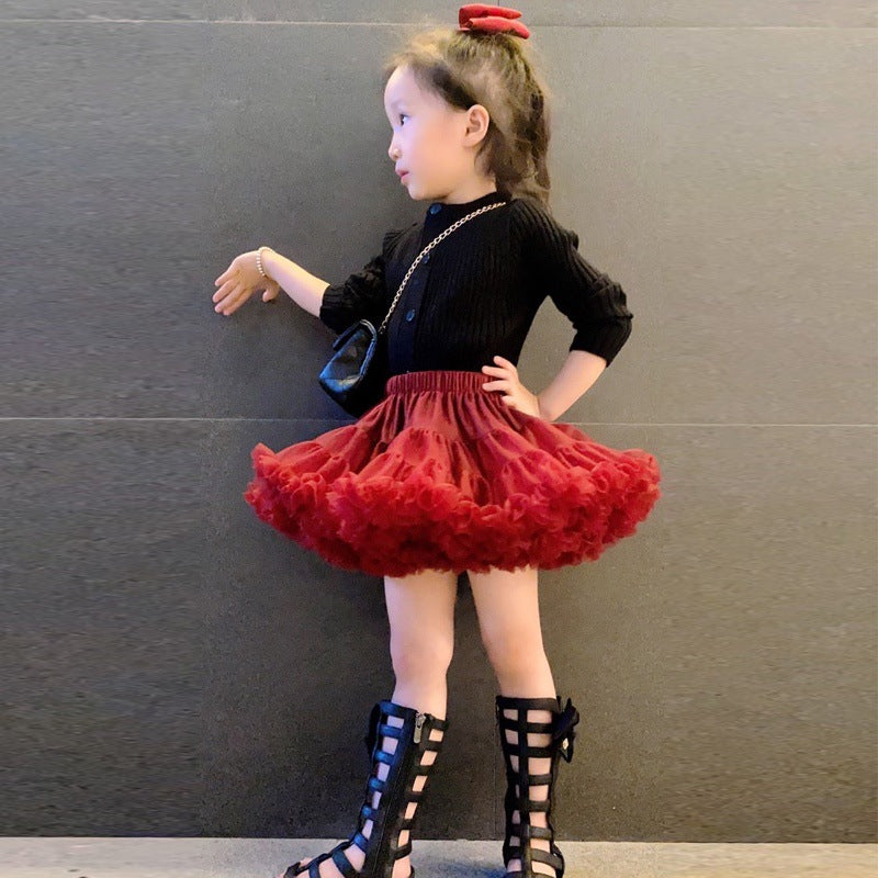 Kid Baby Girls Performance Princess Gauze Pompous Skirts