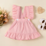 Baby Girl Flower Printed Short Sleeve Strap 3 Pcs Sets