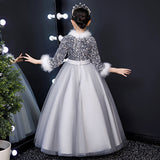 Kid Baby Girls Sequins Evening Princess Wedding Dress