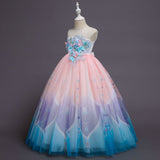 Kid Girl Mesh Evening Formal Princess Dress