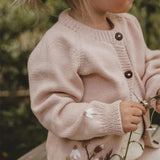 Kid Baby Girl Cardigan Autumn Winter Hand Embroidered Sweater 2 Pieces