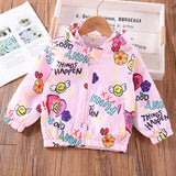 Kid Baby Girl Jacket Cardigan Windbreak Spring Print Cartoon Coats