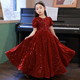 Kid Girls Fancy Evening High-end Princess Show Sequin Dress