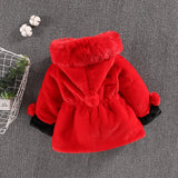 Kid Baby Girl Wool Stitching Thick Imitation Fur Tide Coats Jackets