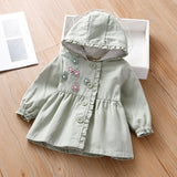 Kid Baby Girl Spring Autumn Flower Hooded Coats