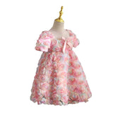 Kid Baby Girl Princess Birthday Party Sweet Three-dimensional Flower Dresses