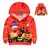 3-8T Kid Boy Girl Cardigan Coat Halloween Ghost Pumpkin Zipper Coats