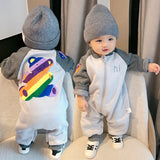 Newborn Baby Warm One-piece Long Sleeve Wool Thick Climbing Rompers