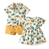 Kids Baby Floral Brother and Sister Family Matching Outfits 2 Pcs