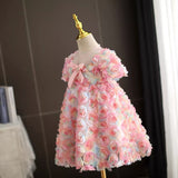 Kid Baby Girl Princess Birthday Party Sweet Three-dimensional Flower Dresses