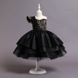 Kid Baby Girl Birthday Princess Catwalk Tutu Sequined Piano Dresses