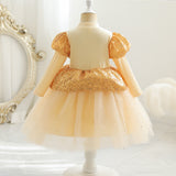 Kid Girl Bow Princess Sequined Gauze Dress