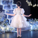 Kid Girls Princess Bubble Sleeve Flower Wedding Show Dresses