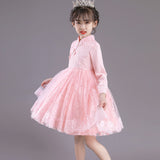 Kid Girl Long Sleeve Princess Evening Pompous Gauze Dresses
