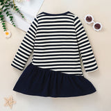 Kid Baby Girl Stripe Casual Rabbit Pattern A-line Dresses