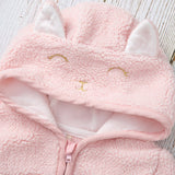 Baby Girl Hooded Jumper Autumn Winter Cute Lamb Wool Zipper Coats