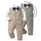 Kid Baby Boys Suit British Handsome 3 Pcs Sets