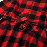 Family Matching Mother Daughter Plaid Christmas Autumn Dress